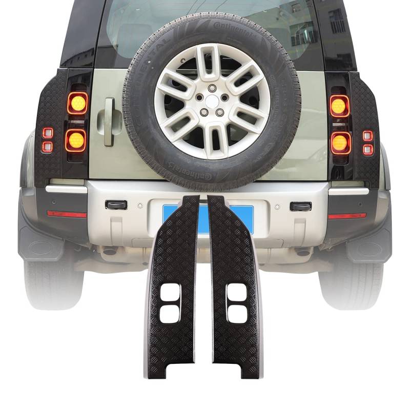ABS Rücklicht Schwarz Rücklicht Kit Fit Für LR Defender 2020-2023 90 110 130 Auto Außen Rücklicht Schutz Abdeckung Zubehör (Helles Schwarz) von JONKOKO