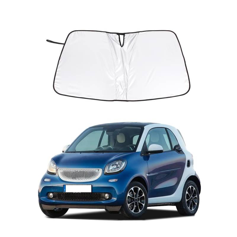 JONKOKO Auto Windschutzscheibe Sonnenschirm & Auto Sonne Schatten volle Fenster Schattierungen für Benz Smart 2009-2021, UV-Strahlen Sonnenblende Protector (Für Frontscheibe A) von JONKOKO