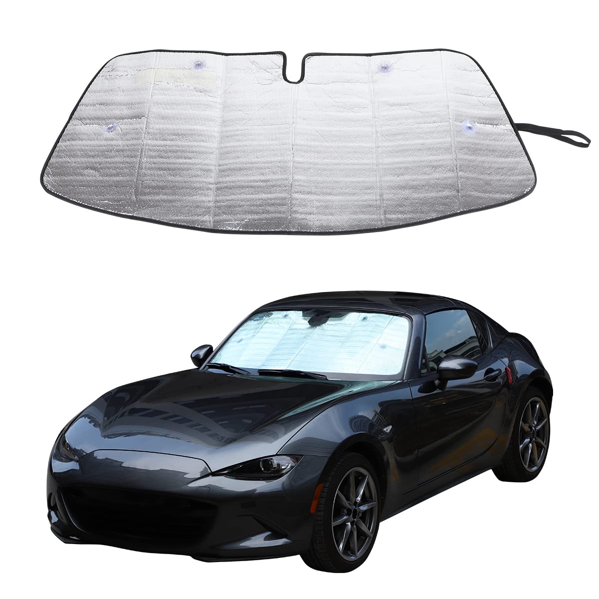 Auto-Windschutzscheiben-Sonnenschutz, Auto-Sonnenschutz, volle Heckscheibe, für Mazda MX-5 ND 2015–2023, UV-Strahlen, Sonnenblende, faltbar, 1 Stück von JONKOKO