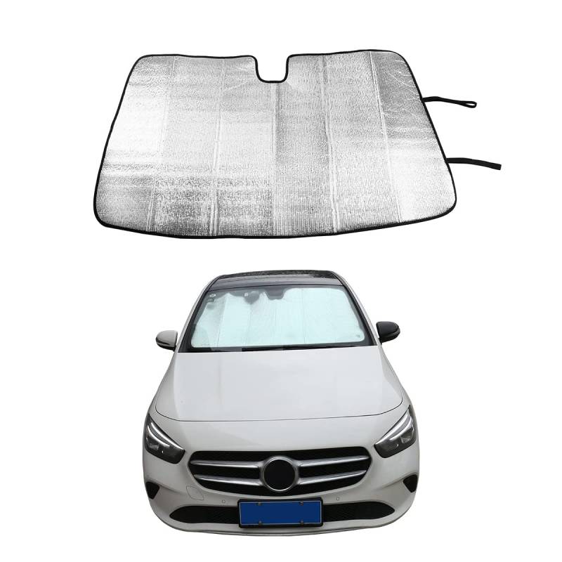 Auto-Windschutzscheiben-Sonnenschutz, faltbar, reflektierend, für Benz B-Klasse W247 2020-2022, Hitzeschutz, Silber von JONKOKO