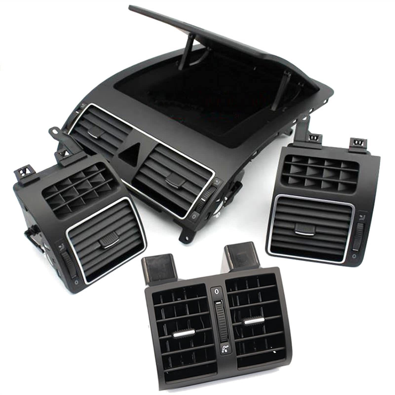 JOVERI 1TD819203A 1TD819728C, for VW, for Caddy, for Touran, 2004–2016, vorne, hinten, Links, rechts, in der Mitte, verchromte Konsole, AC-Klimaanlage, Auslassöffnung Auto-Lüftungsauslass(A Set) von JOVERI