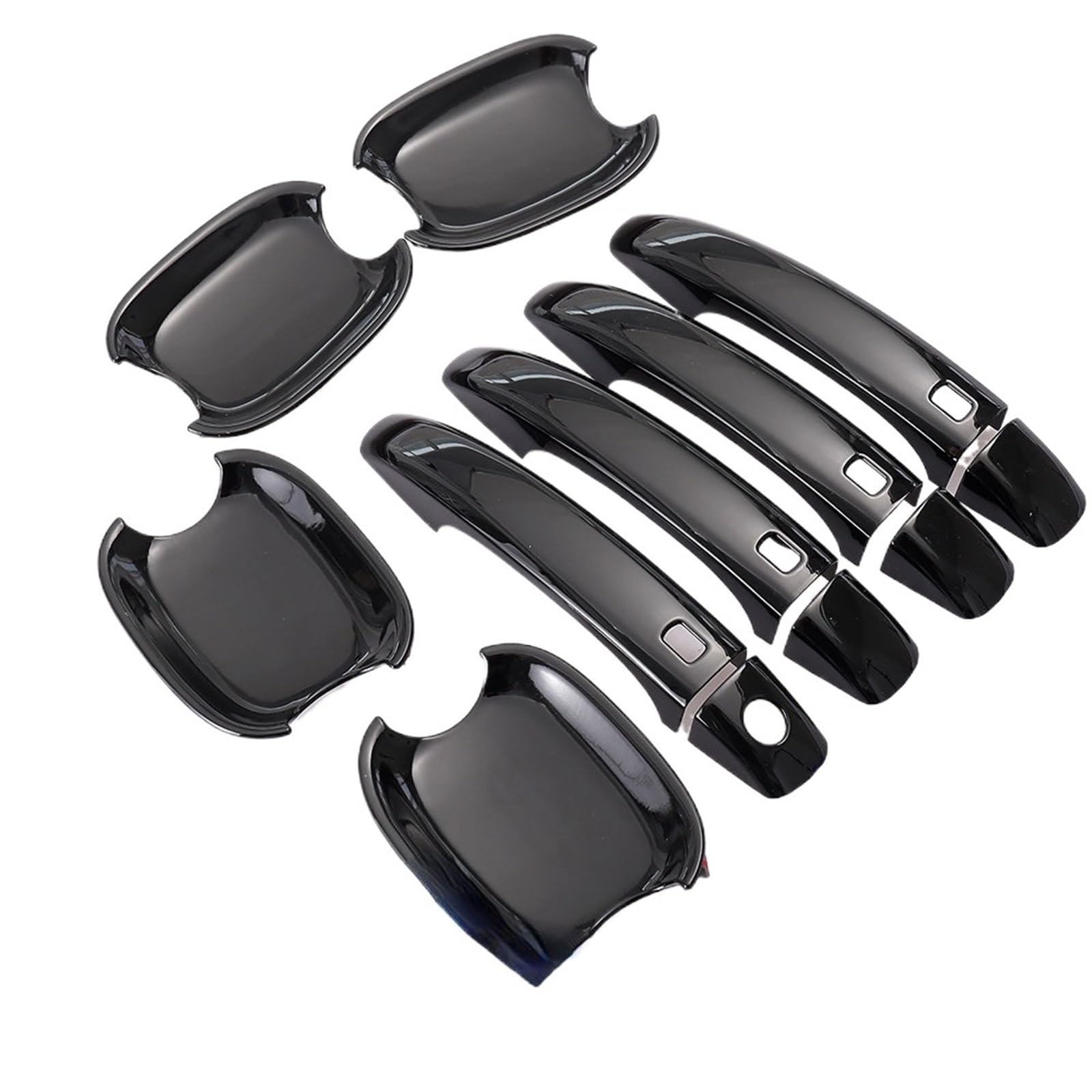 JOVERI Glänzend schwarz verchromter Aufkleber for die Türgriffabdeckung, for, A4 B8 Q5 Q3, Styling, Autozubehör Abdeckung für Außentürgriffe(Black Handle-Bowl) von JOVERI