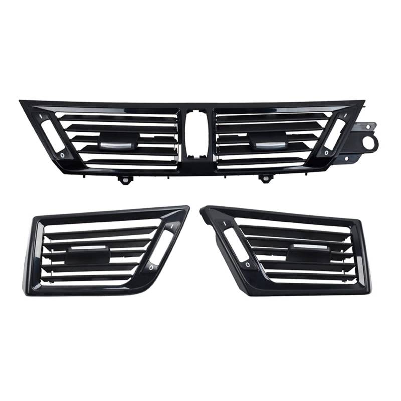 JOVERI LHD Klimaanlage AC Vent Outlet Panel Abdeckung Auto Front Konsole Armaturenbrett, for, X1 E84 6422 9258 354 Auto-Lüftungsauslass(Piano Black 3PCS Set) von JOVERI