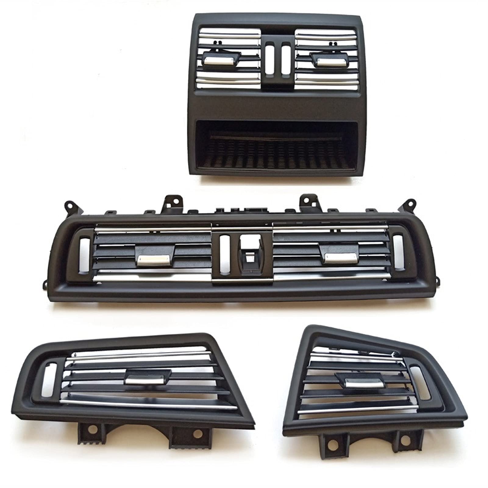 JOVERI LHD RHD Rechtes Lenkrad for Autos, verchromte Lüftungsgitter-Abdeckung, for, 5er F10 F11 520 525 528 530 535 Auto-Lüftungsauslass(RHD 4PCS Set) von JOVERI