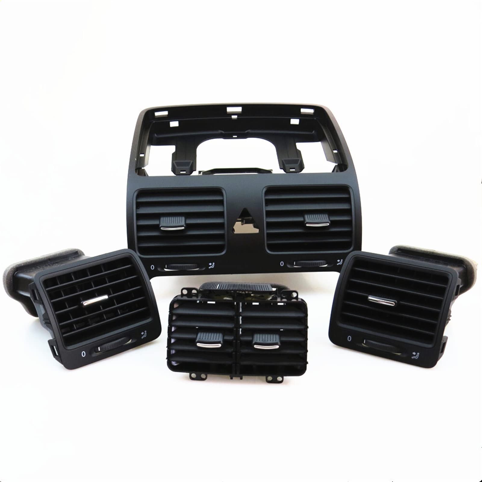 JOVERI Zentrale Klimaanlage Outlet A/C Air Vent Kit Warnschalter, for VW, for Jetta, for Golf, 1KD 819 728 1KD 819 704 1K0 819 703 Auto-Lüftungsauslass(Gold) von JOVERI