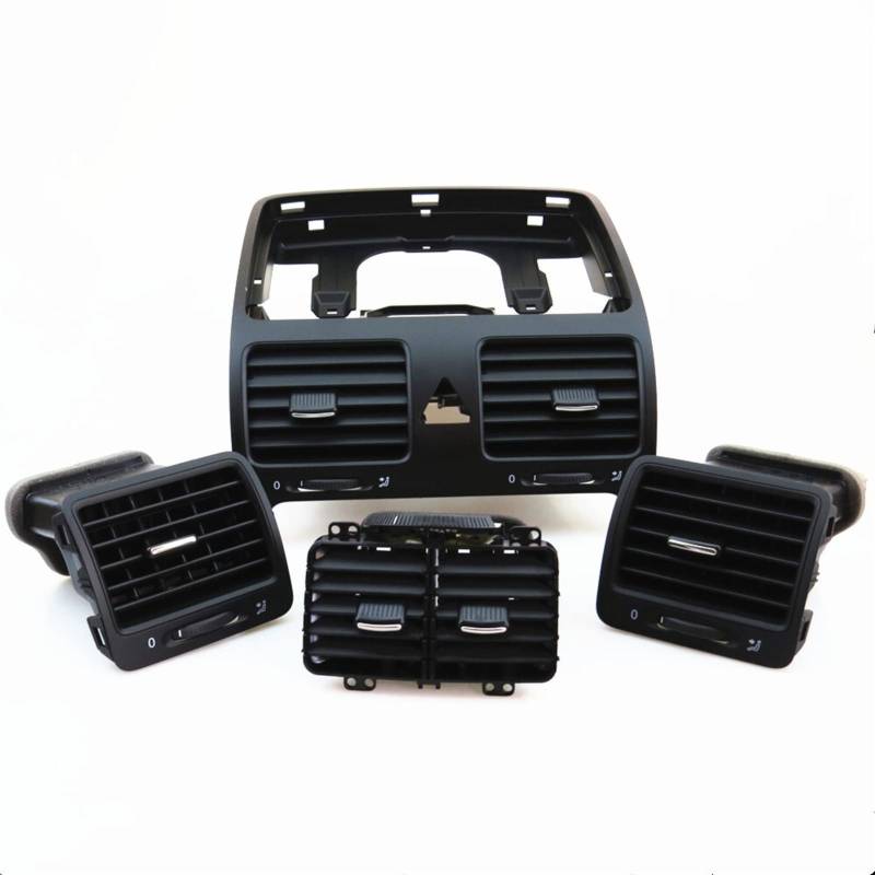 JOVERI Zentrale Klimaanlage Outlet A/C Air Vent Kit Warnschalter, for VW, for Jetta, for Golf, 1KD 819 728 1KD 819 704 1K0 819 703 Auto-Lüftungsauslass(Gold) von JOVERI