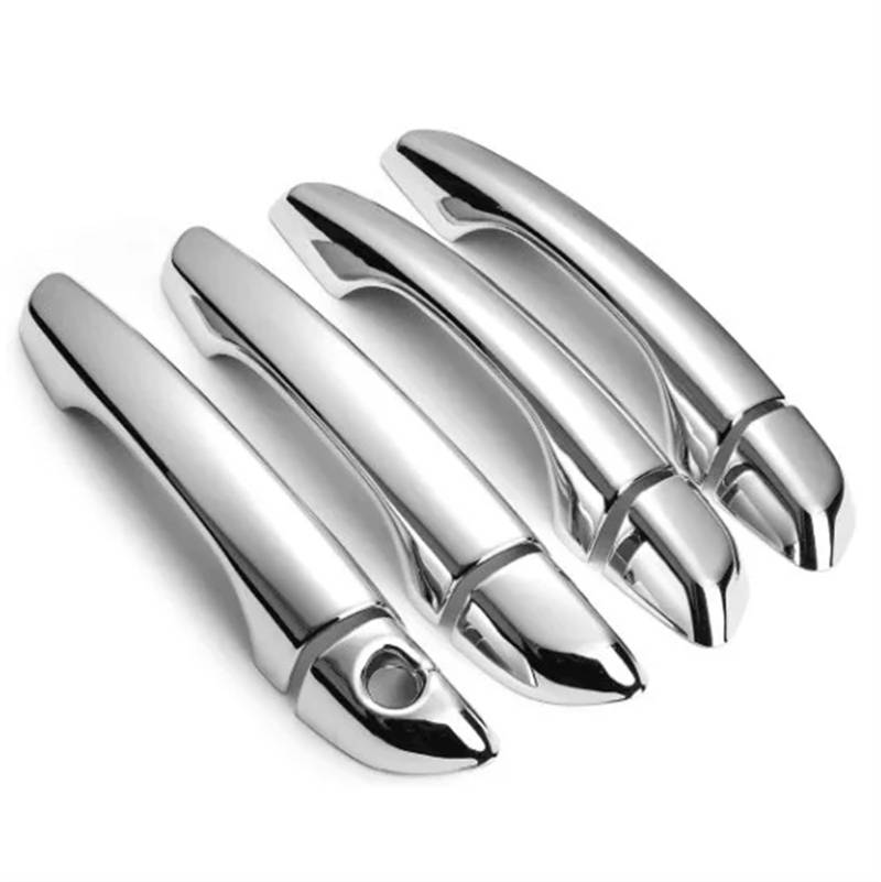 JOVERI for Hyundai, Accent 2017 2018 2019 2020 2021 Chrom-Kohlefaser-Autotürgriffabdeckung Zieraufkleber Styling-Zubehör-Overlay Abdeckung für Außentürgriffe(Silver no Button) von JOVERI