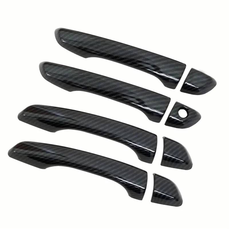 JOVERI for Hyundai, for Elantra, 2017 2018 2019 2020 Chrom-Kohlefaser-Autotürgriffabdeckung Zieraufkleber Auto-Styling-Zubehör-Overlay Abdeckung für Außentürgriffe(Black no Button) von JOVERI