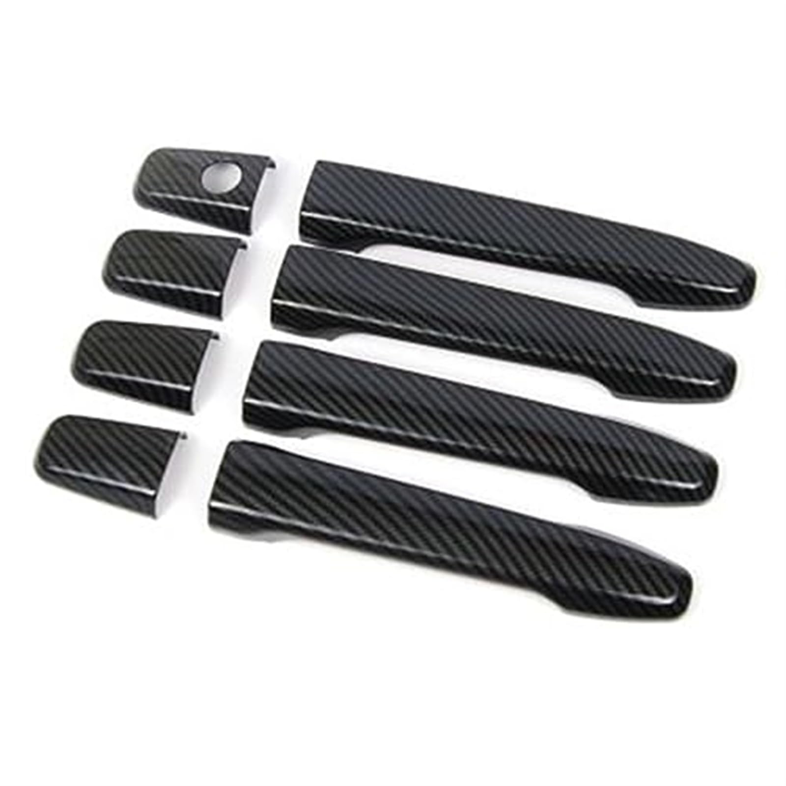 JOVERI for Mitsubishi, Outlander Lancer ASX 2008-2020 ABS Chrom Kohlefaser Autotürgriff Schüsselabdeckung Aufkleber Styling Zubehör Autotürgriffabdeckung(Black Handle 0 Button) von JOVERI