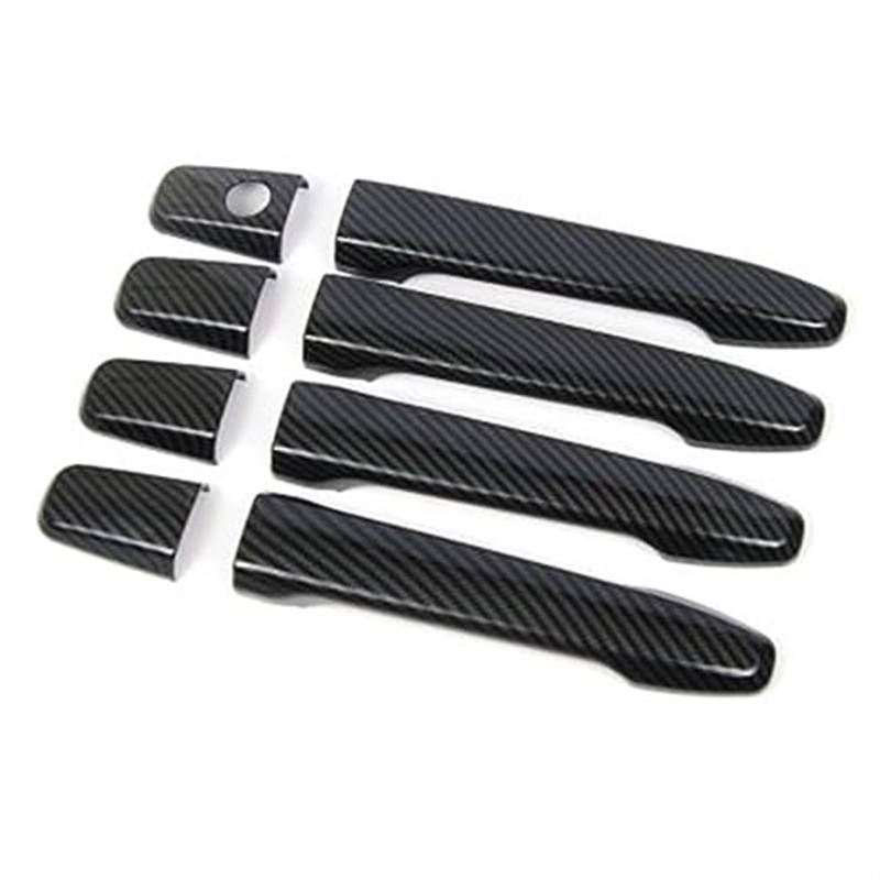 JOVERI for Mitsubishi, Outlander Lancer ASX 2008-2020 ABS Chrom Kohlefaser Autotürgriff Schüsselabdeckung Aufkleber Styling Zubehör Autotürgriffabdeckung(Black Handle 0 Button) von JOVERI