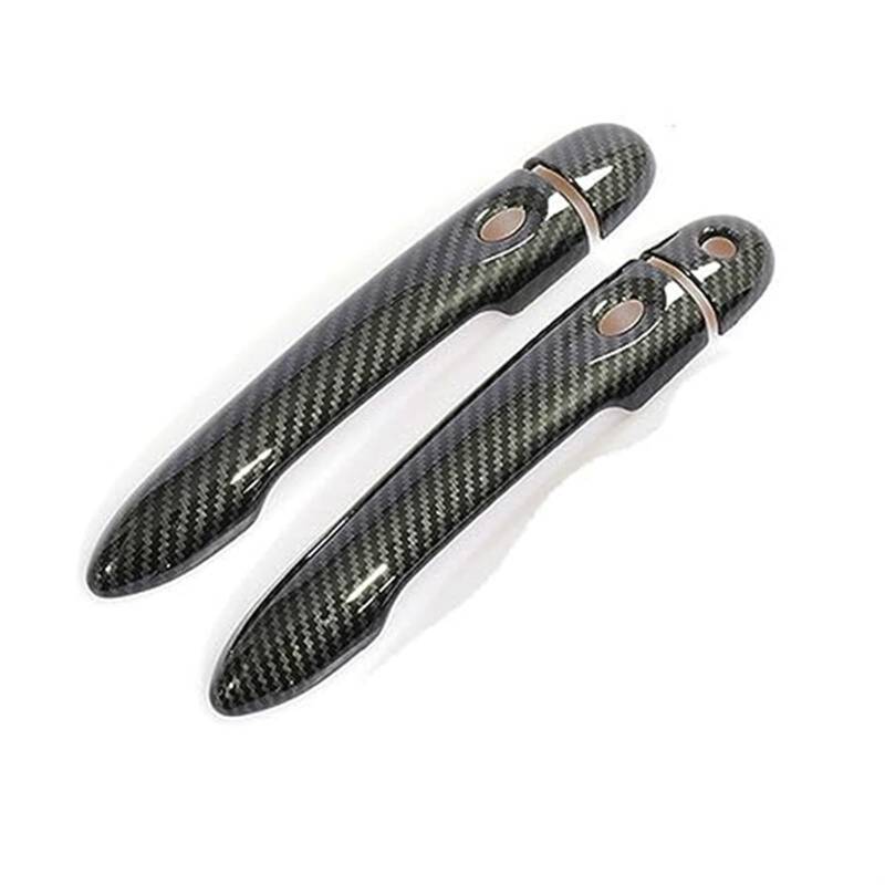 JOVERI for Renault, Alpine Vision A110 2017 2018 2019 2020 2021, Kohlefaser-Autotürgriffabdeckung, Styling-Zubehör Autotürgriffabdeckung(Black 2dr 1 Key 2 Buttons) von JOVERI