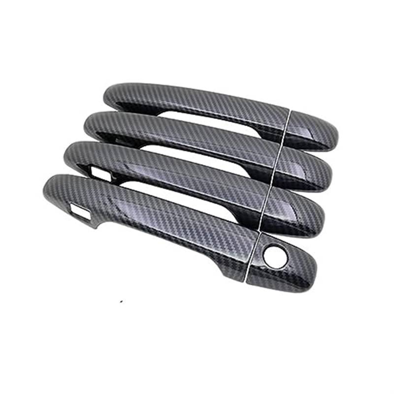 JOVERI for Toyota, Wish AE20 2010 2011 2012 2013 2014 2015 2016 2017 Kohlefaser-Autotürgriffabdeckungspolster-Aufkleber-Overlay-Styling Autotürgriffabdeckung(Black Keyless Entry) von JOVERI