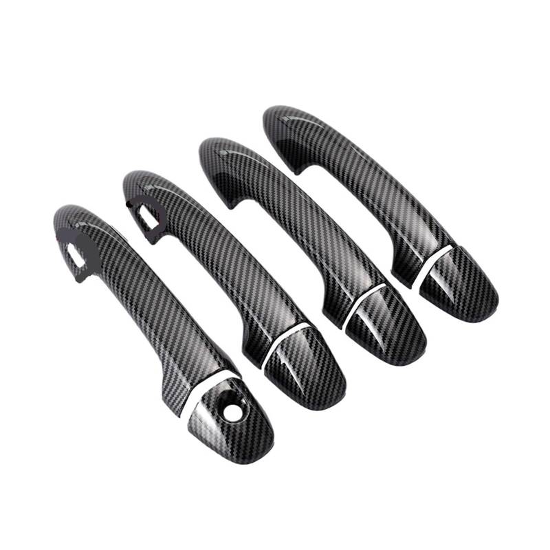 JOVERI for Toyota, for RAV4, Rav 4 Xa40 2014-2019 Kohlefaser-Chrom-Autotürgriff-Schalenabdeckung Dekorverkleidung Aufkleber Styling-Zubehör Abdeckung für Außentürgriffe(Carbon 2 sensors) von JOVERI