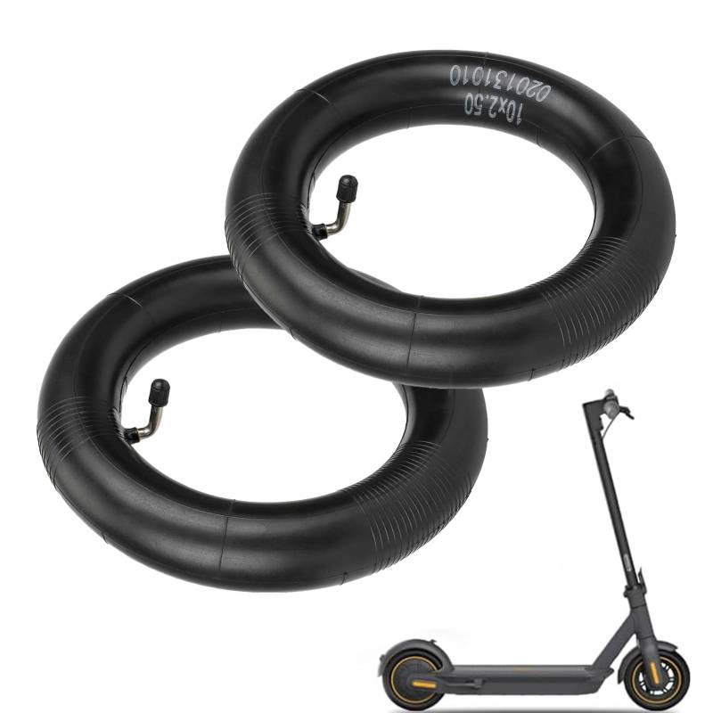 E Scooter Schlauch 10 x 2.5 E Scooter Verdickter Schlauch, Allgemein Ersatzreifen für Scooter, 2 Stück Gebogener Mund Hinterreifen Ersatzräder, Nicht Leicht Undicht Ersatzschlauch von JOYIAL