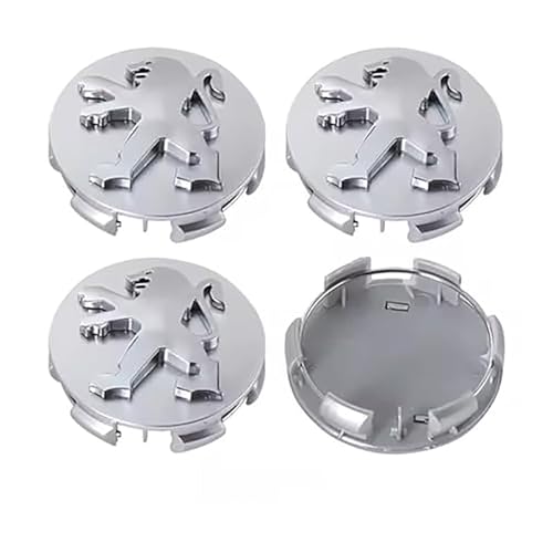 JPYDFI 4 Stück Auto Radkappen für Peugeot 208 e208 GT GT Line 2020-2023 2021 2022, Wheel Caps Felgenkappen Nabenkappen Mittelabdeckungen Radnabenabdeckung,C-60mm von JPYDFI