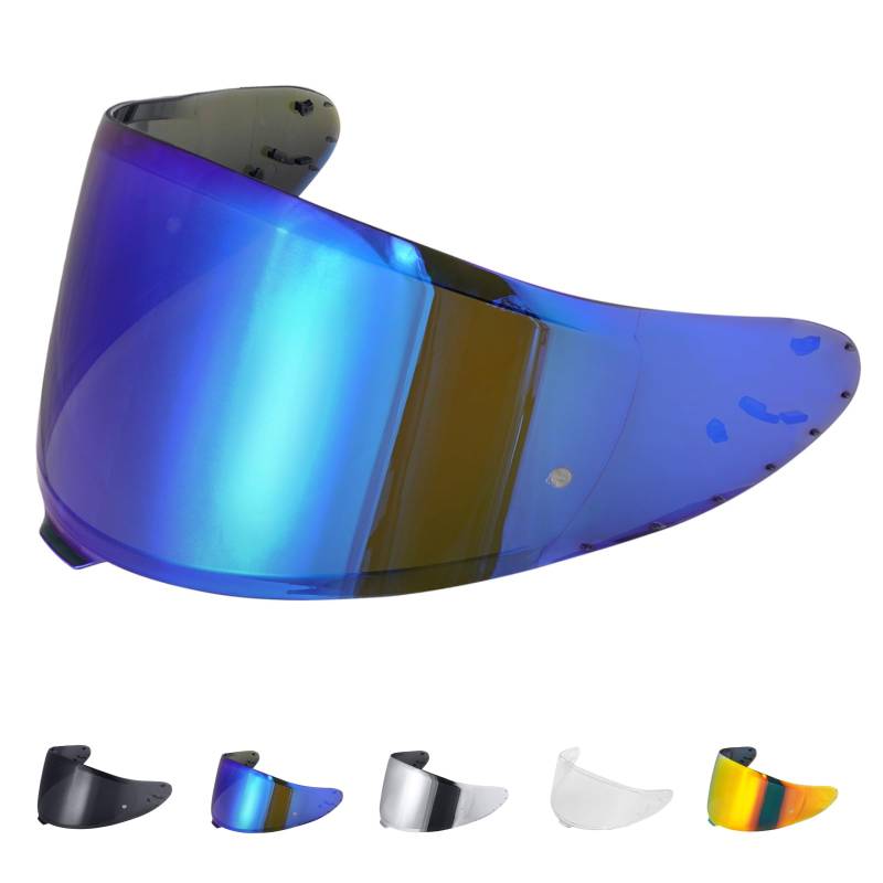 Helmvisier Motorrad,Motorradhelm Visier, Motorrad Wind Schild Helm Objektiv Visier Schild Voller Gesicht passt für Z8 NXR2 RF1400 RF-1400 CWR-F2 CWR-F2R X15 X-Fifteen X-SPR Pro (Blau) von JQF Gear