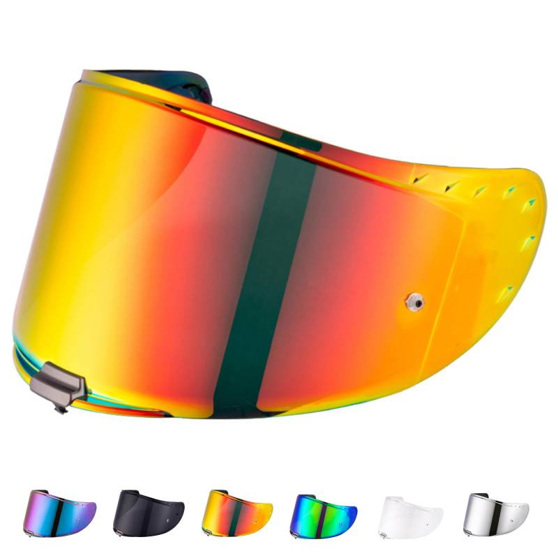 Helmvisier für FF327 Challenger,Motorradhelm Visier,Motorrad Windschutz Helm Objektiv,Helm Visier mit Anti-Beschlag-Nagelbefestigung (Rot) von JQF Gear
