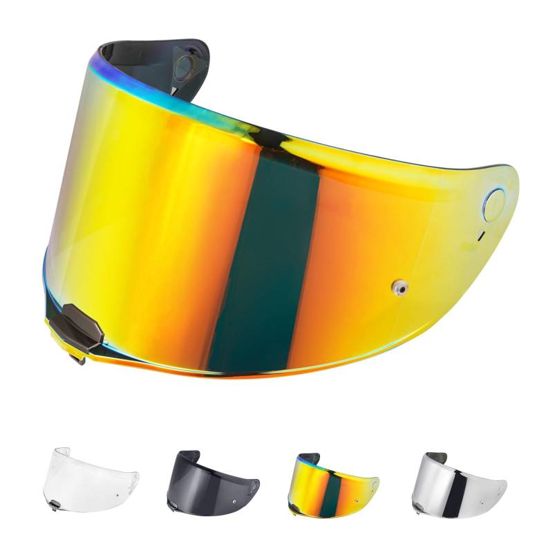 JQF Gear Helmvisier für FF811/VECTOR II/Citation II,Motorradhelm Visier,Motorrad Vollgesichtshelm Windschutzscheibe Schutzhülle Ersatz(Chrom Rot) von JQF Gear