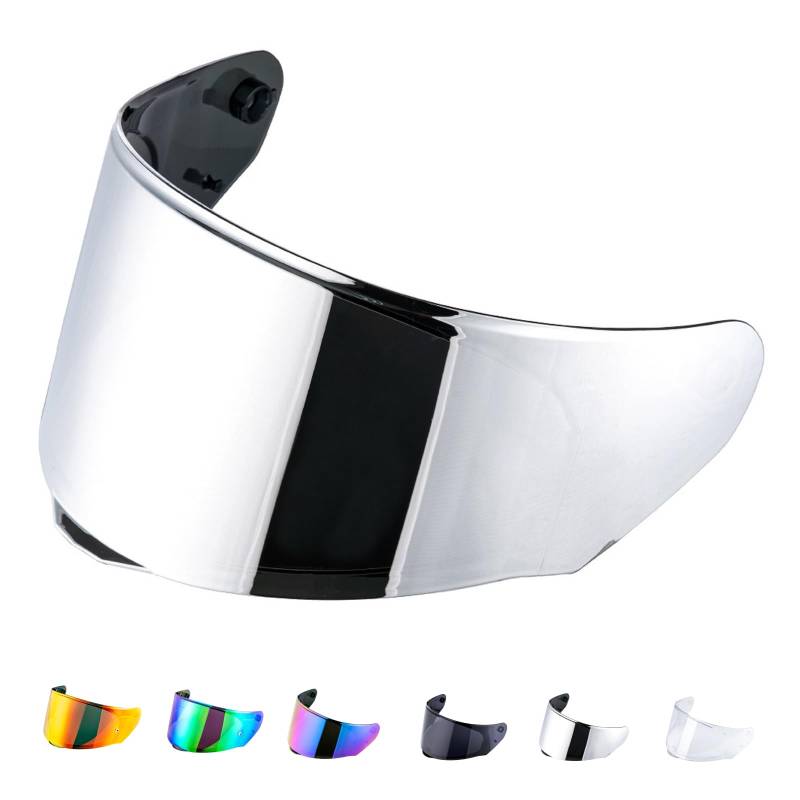 JQF Gear Helmvisier,Motorradhelm Visier für FF800/FF353/FF328,Motorrad Windschutz Helm Objektiv Visier Vollgesichts,Helmvisiere Zubehör Ersatz(Chrom Silber) von JQF Gear