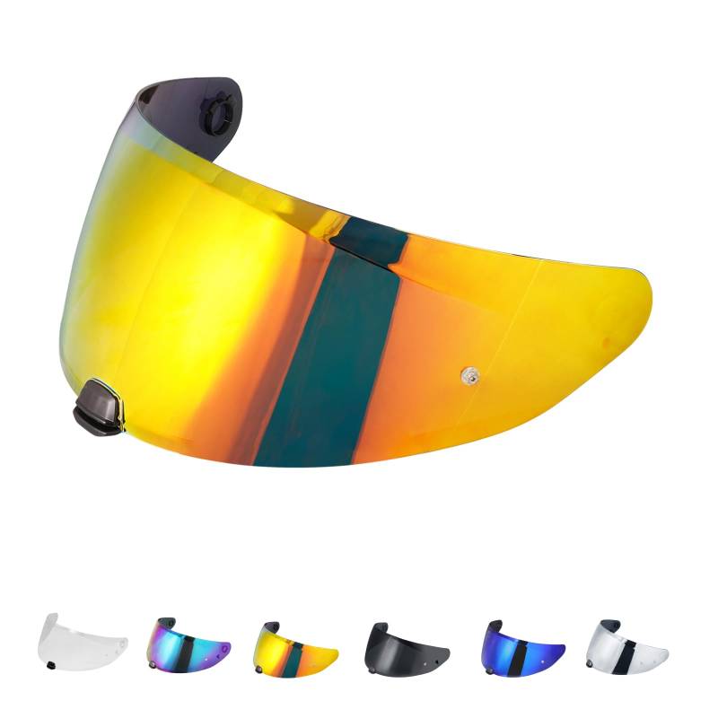 Motorradhelm Visier für i70 i10 HJ-31,Helmvisier Motorrad Windschutz Helm Objektiv Visier Vollgesichts,Helmvisiere Zubehör Ersatz(Rot) von JQF Gear