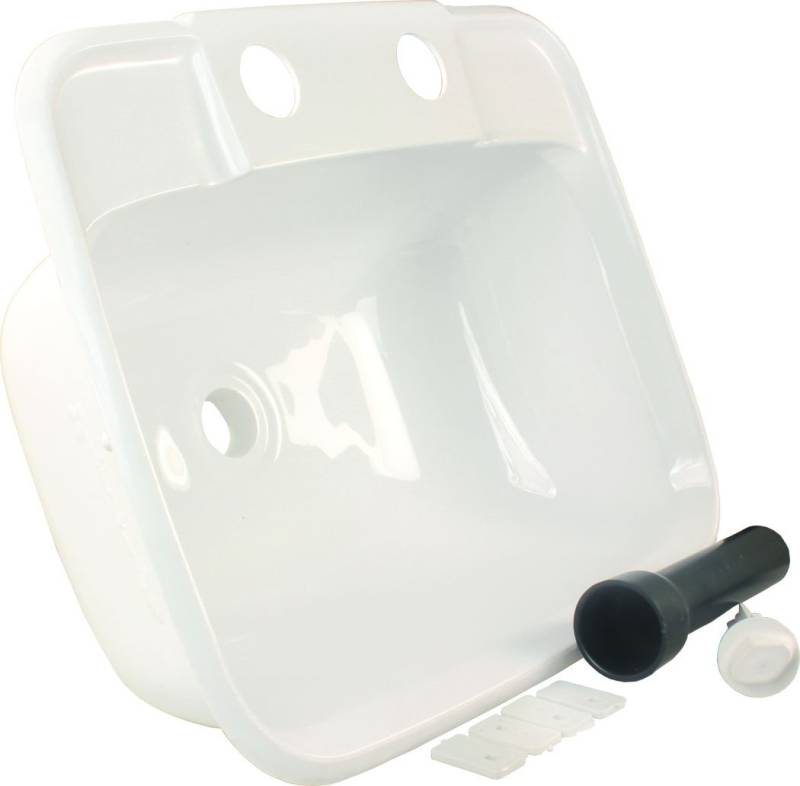 JR Products 95351 Waschbecken, Modern, Weiß, 31.2 cm x 37.3 cm x 15.2 cm, Kunststoff, Unterbau, Rechteckig von JR Products