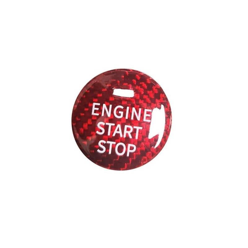 Carbon Fiber Auto Start Stop Motor Schalter Taste Abdeckung Trim Aufkleber Für Mazda 3 Axela(Rood) von JRCQSG