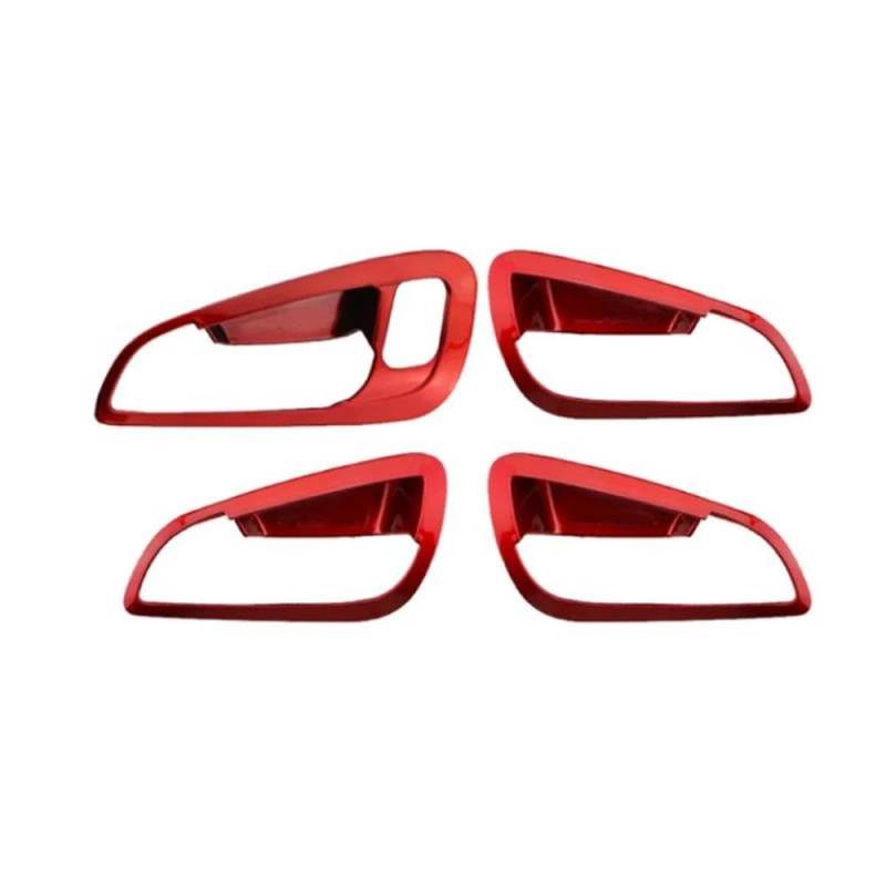 Für Ford Focus 3 4 2015-2017 LHD Auto Innen Türgriff Schutz Abdeckung Trim Aufkleber(Rood) von JRCQSG