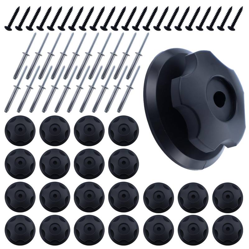 22 StüCk Schwarze RundknöPfe Mit M5 Nieten, Planenhaken PlanenknöPfe,AnhäNgerplanen Befestigung,AnhäNger-Netz Haken Set,Perfekt Zum Befestigen Von AnhäNgernetzen Und Planen von JRSHIRLEYLTD