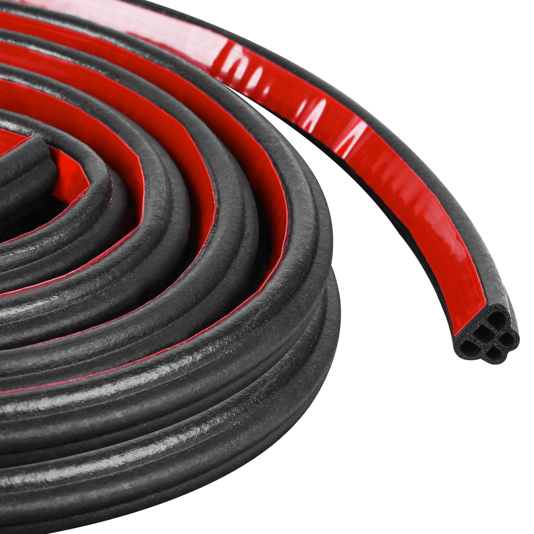 JRYGAC 10M Gummidichtung, 5 Löcher Gummipflege Auto Dichtung, Türdichtung Selbstklebend Wasserdicht, Dichtungsband Selbstklebend, EPDM Dichtband Türschutz, für Türen, Karosserien (Schwarz) von JRYGAC