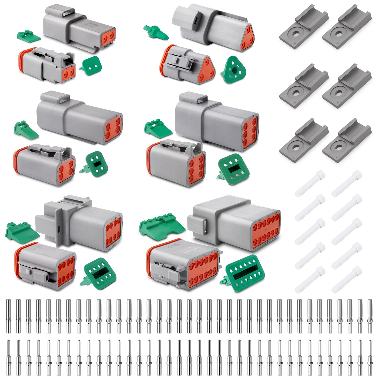 JRready DT-Stecker Set 6 Sets 2/3/4/6/8/12-poliger Deutsch Stecker Grau IP68 Wasserdicht mit Terminal Wire Gauge 16-20 AWG Deutsch Steckverbinder Sortiment für Auto LKW Motorrad Kajakboot JRready DT-Stecker Set 6 Sets 2/3/4/6/8/12-poliger Deutsch Stecker Grau IP68 Wasserdicht mit Terminal Wire Gauge 16-20 AWG Deutsch Steckverbinder Sortiment für Auto LKW Motorrad Kajakboot von JRready