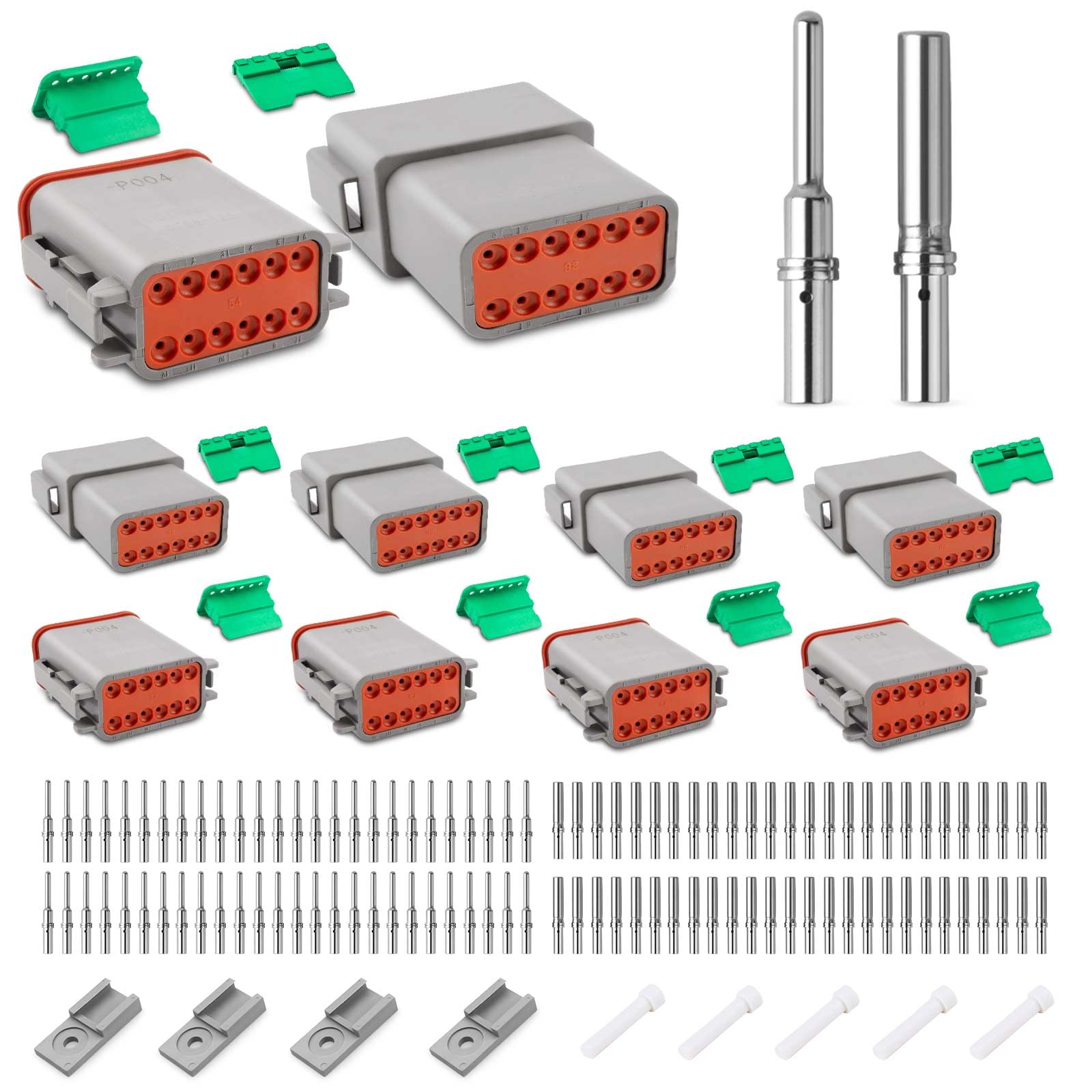JRready Deutsch Stecker 4 Sätze 12 Polig DT-Stecker-Set Grau IP68 Wasserdicht Versiegelt mit 52pcs Deutsch Terminal kit Wire Gauge 16-20 AWG für Auto, LKW, Motorrad, Kajakboot, Roller JRready Deutsch Stecker 4 Sätze 12 Polig DT-Stecker-Set Grau IP68 Wasserdicht Versiegelt mit 52pcs Deutsch Terminal kit Wire Gauge 16-20 AWG für Auto, LKW, Motorrad, Kajakboot, Roller von JRready