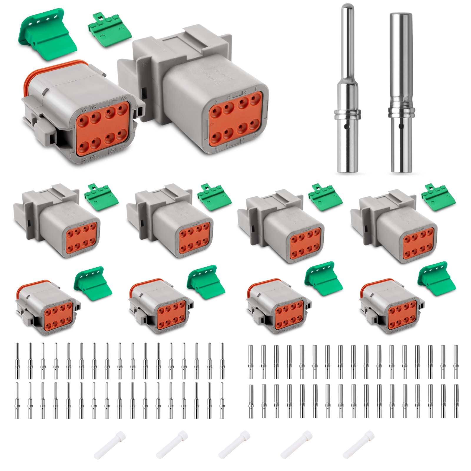 JRready Deutsch Stecker Set 4 Sätze 8 Polig IP68 Wasserdichter DT-Stecker-Set Grau mit Deutsch Terminal kit Wire Gauge 14-20 AWG Size 16 für Auto, Motorräder, LKW, Boots JRready Deutsch Stecker Set 4 Sätze 8 Polig IP68 Wasserdichter DT-Stecker-Set Grau mit Deutsch Terminal kit Wire Gauge 14-20 AWG Size 16 für Auto, Motorräder, LKW, Boots von JRready