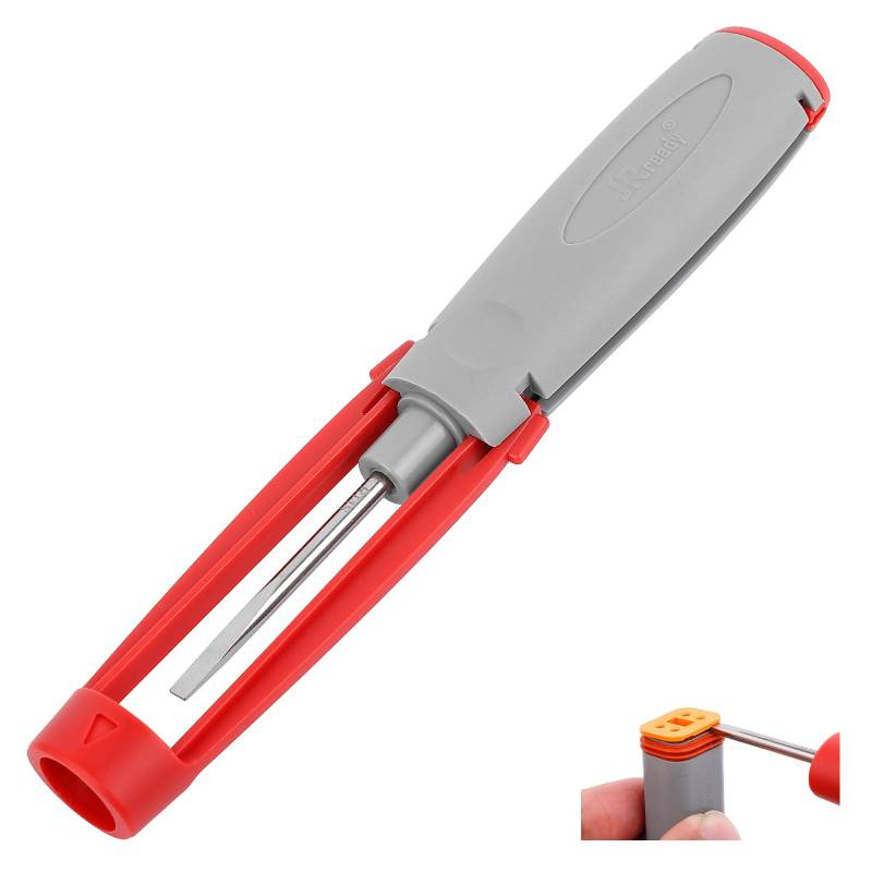 JRready JRconDRK-RT1S Entriegelungswerkzeug Neues Upgrade Auspinwerkzeug Mit Schutzhülle Für Deutsch DT DTM DTP DTV DRB DRCP Strike Amphenol at ATP ATM Steckverbinder Terminal Removal Tool von JRready