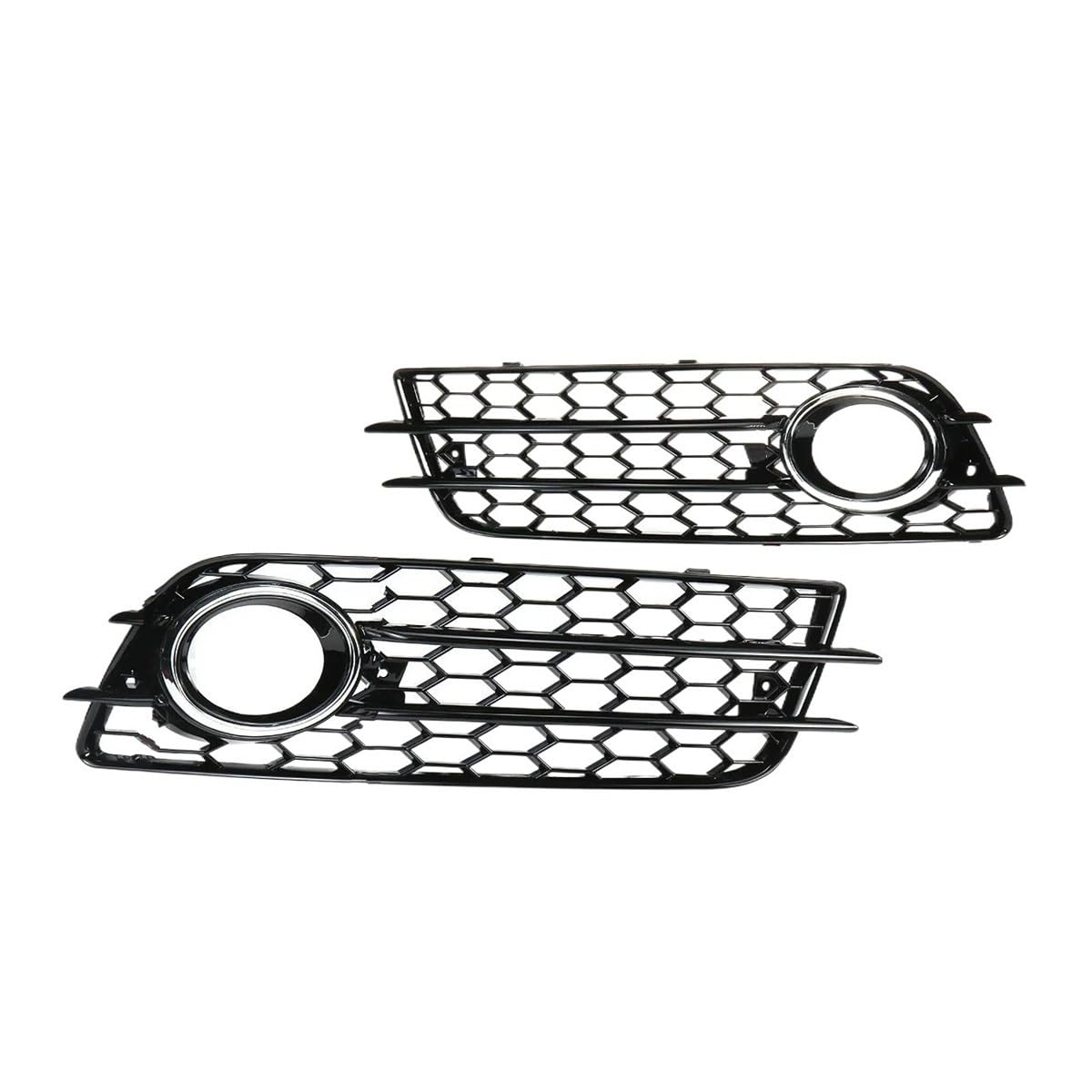 Auto-Frontgitter 2X Front Stoßstange Nebel Licht Lampe Kühlergrill Grill Abdeckung Mesh Für A4 B8 Für S-Linie S4 2008-2012 Grille 8K0807681C 8K0807682C Kühlergrill für Autos(Chrome Silver) von JSFRBMA