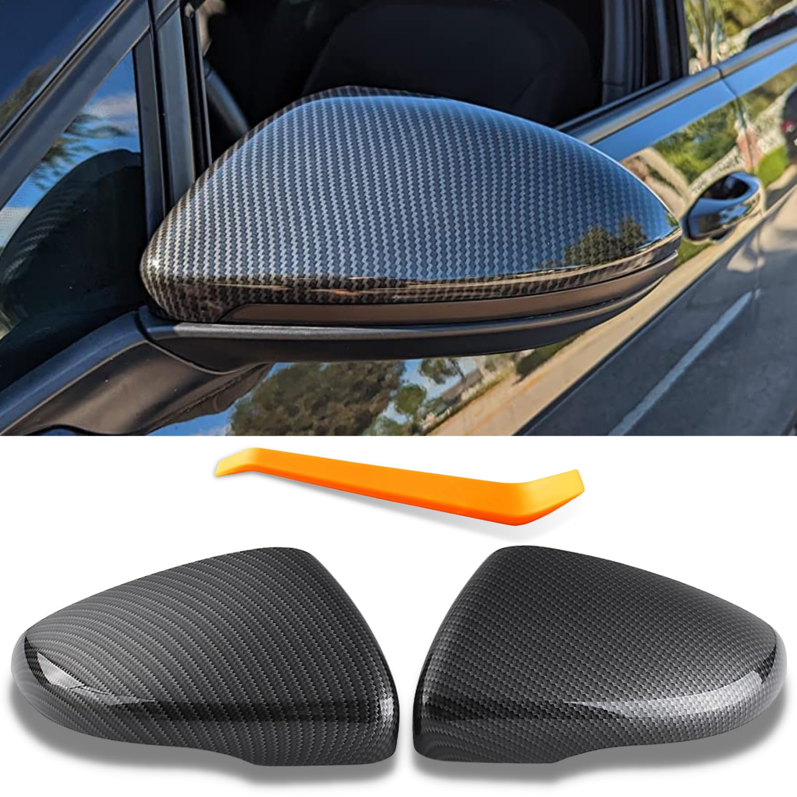 Autozubehör Spiegel Spiegelkappen Original Passend für 2013-2017 VW Golf 7 VII MK7& 7.5 Variant GTI/GTD/R Schrägheck/Touring Tuning Zubehör Aussen Accessoire - Carbon, 1 Paar Autozubehör Spiegel Spiegelkappen Original Passend für 2013-2017 VW Golf 7 VII MK7& 7.5 Variant GTI/GTD/R Schrägheck/Touring Tuning Zubehör Aussen Accessoire - Carbon, 1 Paar von JSQAUTOR
