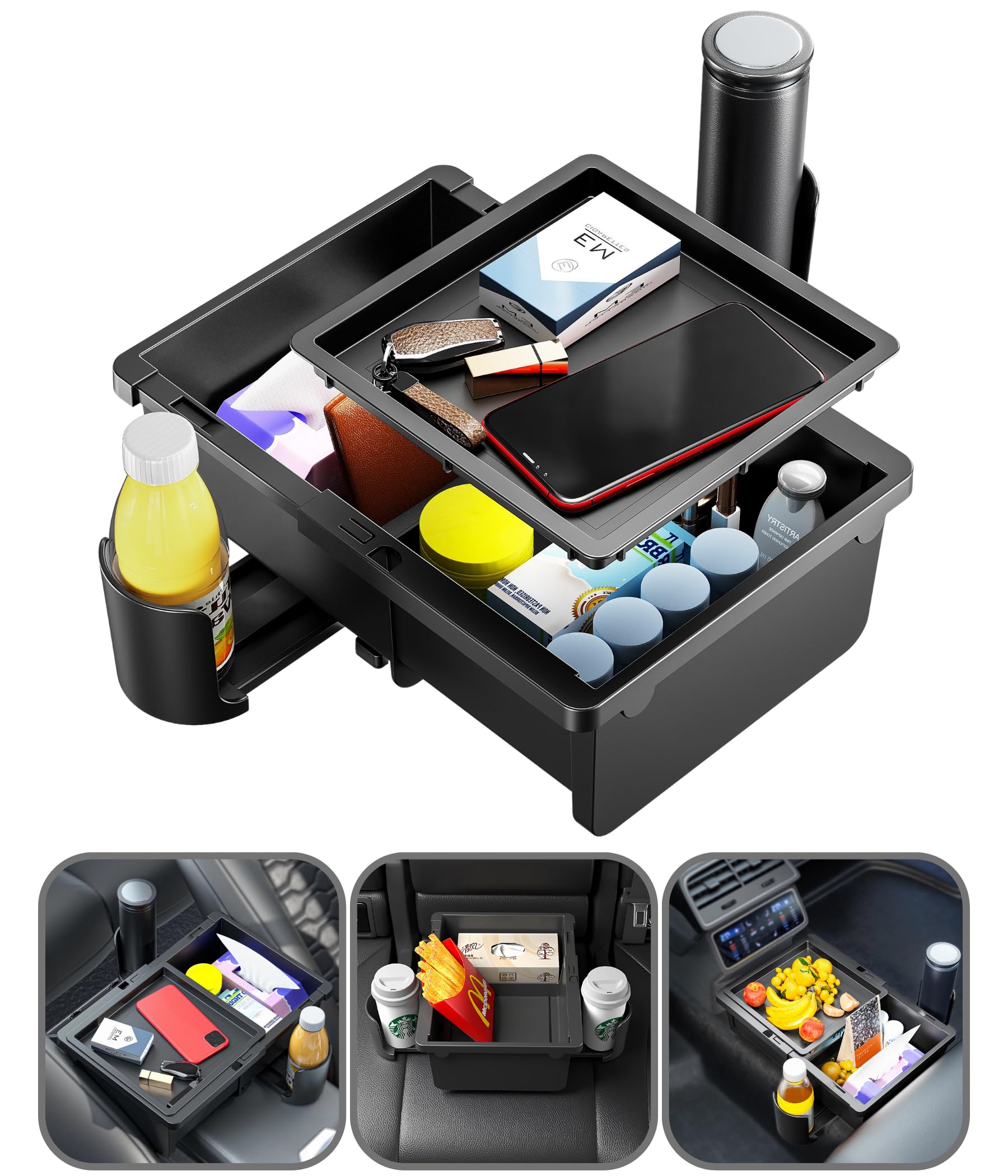 JSQAUTOR Aufbewahrungsbox Auto Car Organizer Multifunktionale Aufbewahrung Box Mit Getränkehalter/Flaschenhalter für Autositze Armlehne Mittelkonsole Pkw Ikw Kfz Wohnmobil Sofa JSQAUTOR Aufbewahrungsbox Auto Car Organizer Multifunktionale Aufbewahrung Box Mit Getränkehalter/Flaschenhalter für Autositze Armlehne Mittelkonsole Pkw Ikw Kfz Wohnmobil Sofa von JSQAUTOR