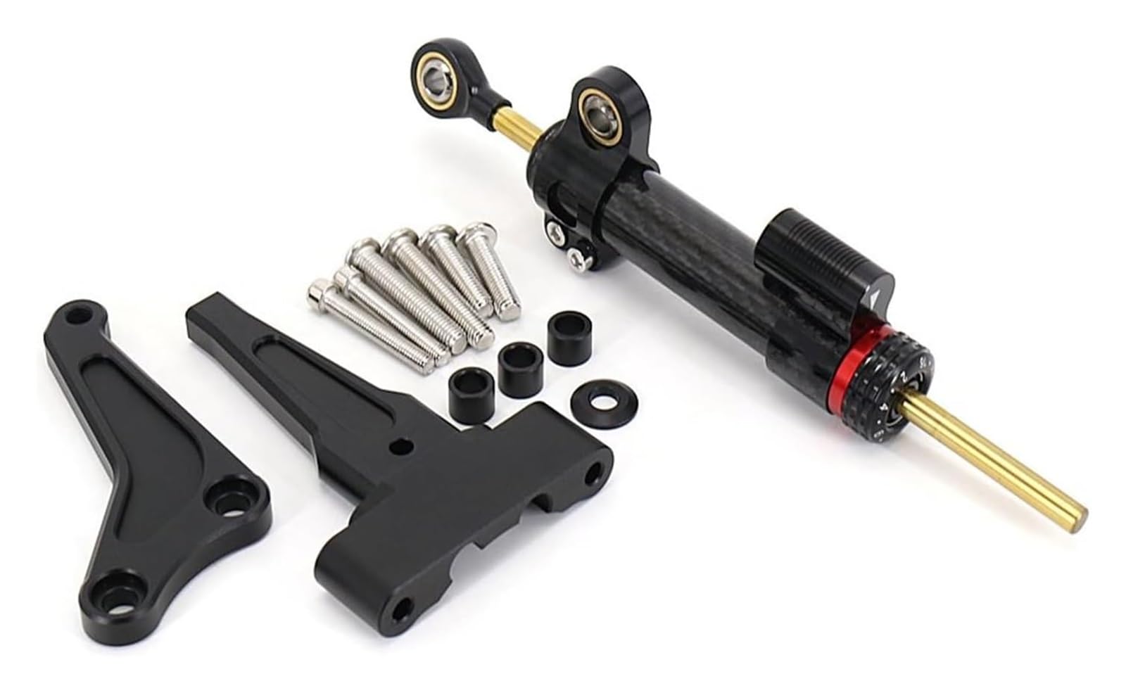 Einstellbarer Lenkungsdämpfer Für Street Triple 765R 765RS 1200RS Motorrad Lenkung Stabilisator Dämpfer Montage Halterung Unterstützung Adapter Kit(1197) von JSRVQKMS