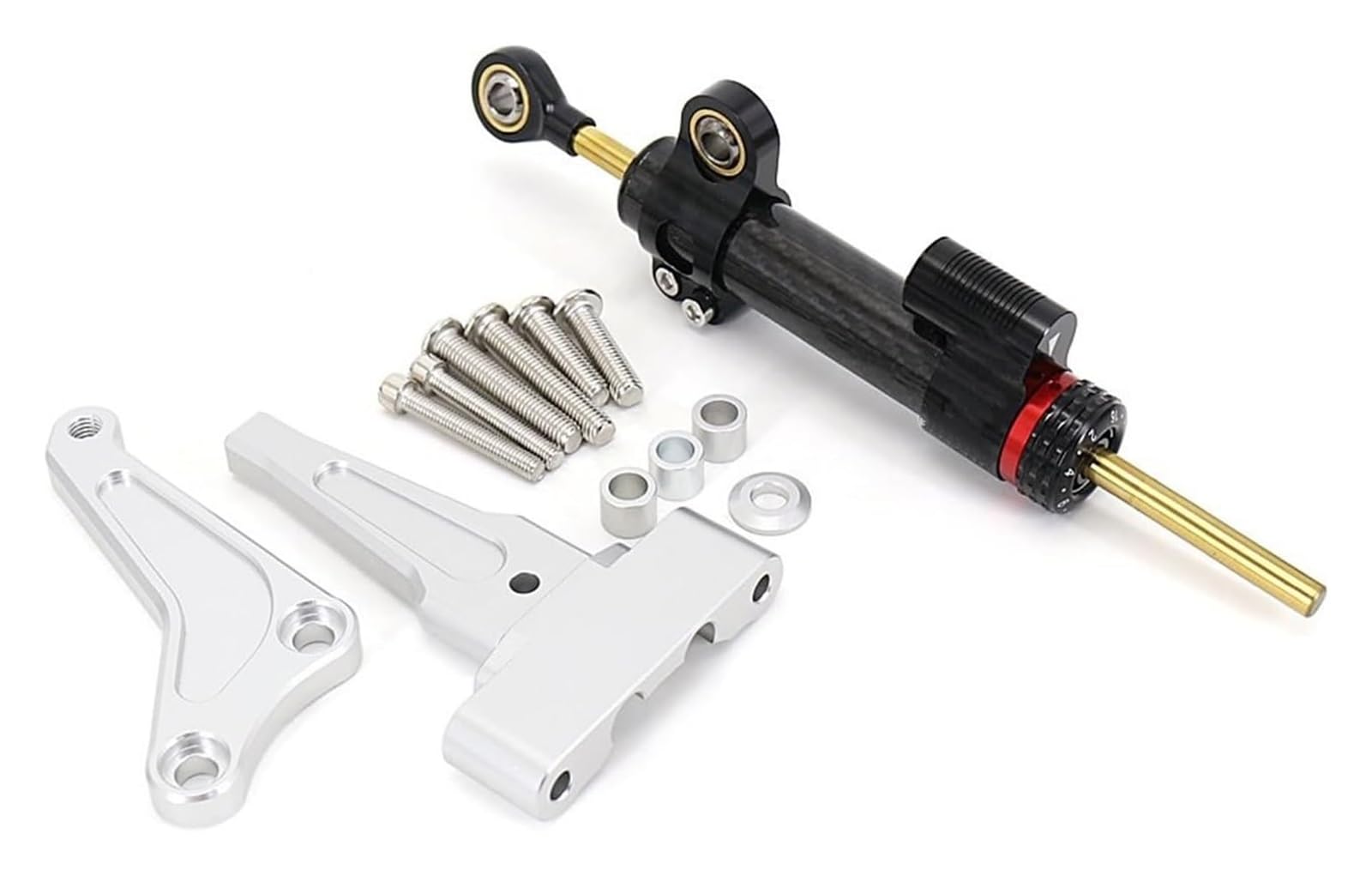 Einstellbarer Lenkungsdämpfer Für Street Triple 765R 765RS 1200RS Motorrad Lenkung Stabilisator Dämpfer Montage Halterung Unterstützung Adapter Kit(1281) von JSRVQKMS