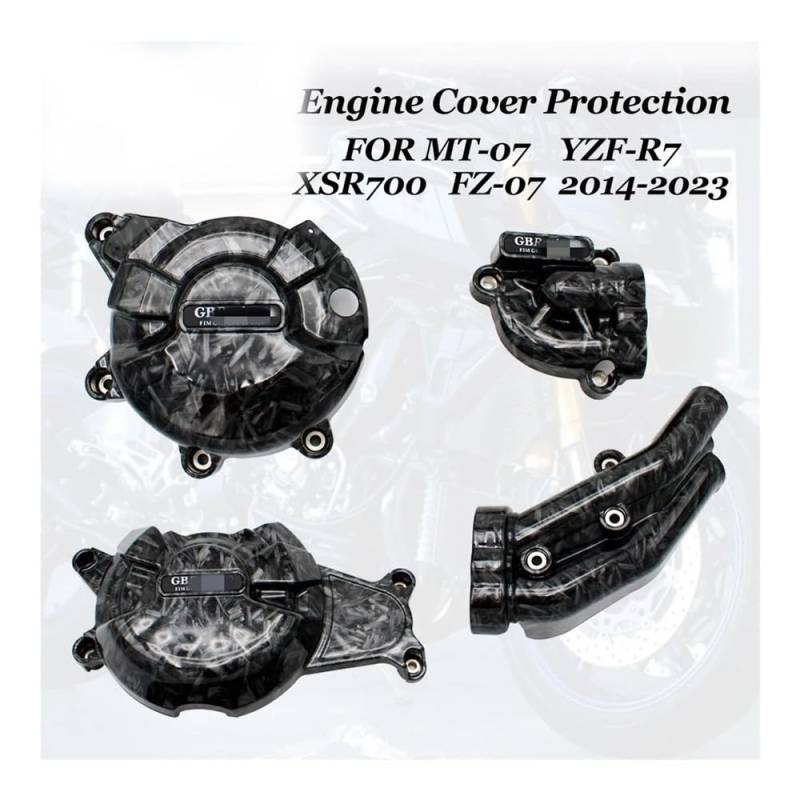 Motorschutzabdeckung Für MT07 XSR700 FZ-07 MT-07 Tracker 2014-2024 Tenere 700 2019-2024 Motorräder Motor Abdeckung Schutz Abdeckung von JSTVCUI
