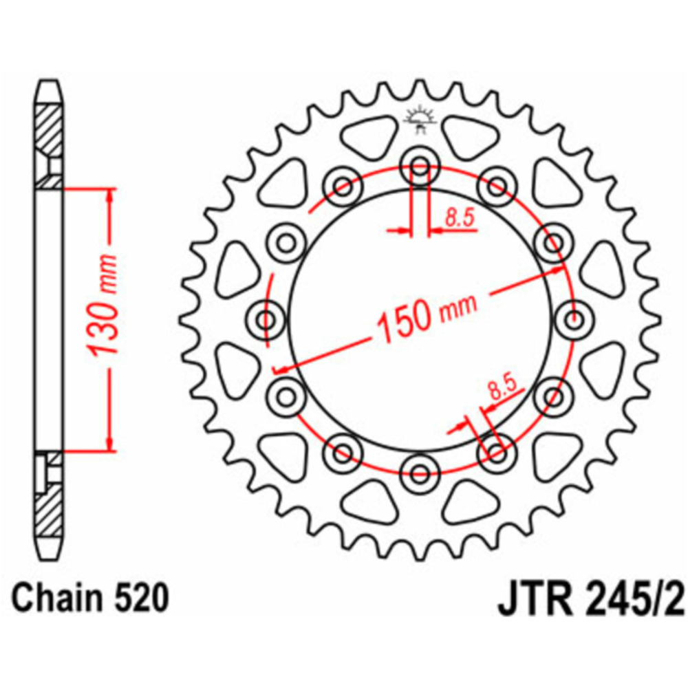 Jt sprockets standard stahlritzel hinten 245/2 - 520 für honda nsr250r, nx250, vtr250 yamaha wr250, wr450f jtr245/2.43 Jt sprockets standard stahlritzel hinten 245/2 - 520 für honda nsr250r, nx250, vtr250 yamaha wr250, wr450f jtr245/2.43 von JT SPROCKETS