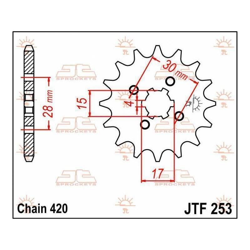 JT Ritzel 12T 420 JTF253.12 von JT Sprockets