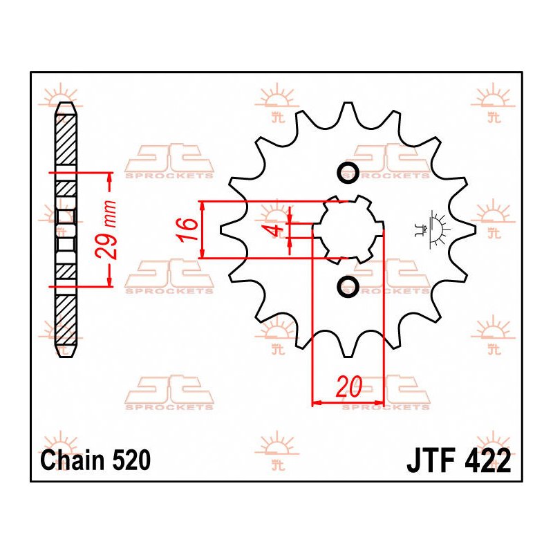 JT Ritzel 12T 520 JTF422.12 von JT Sprockets