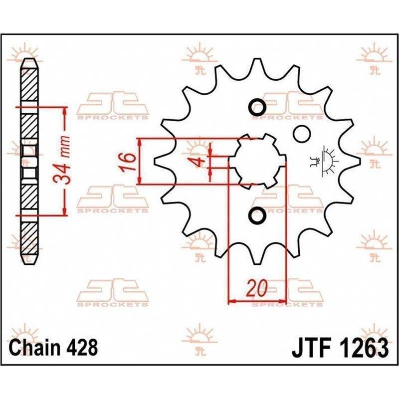 JT Ritzel 13T 428 JTF1263.13 von JT Sprockets