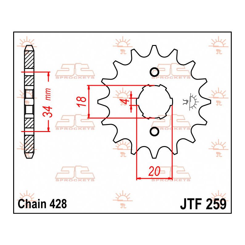 JT Ritzel 13T 428 JTF259.13 von JT Sprockets