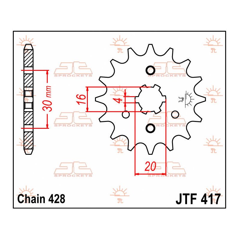 JT Ritzel 14T 428 JTF417.14 von JT Sprockets