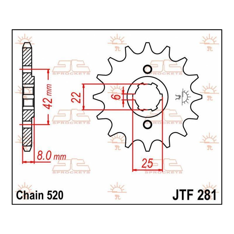 JT Ritzel 14T 520 JTF281.14 von JT Sprockets