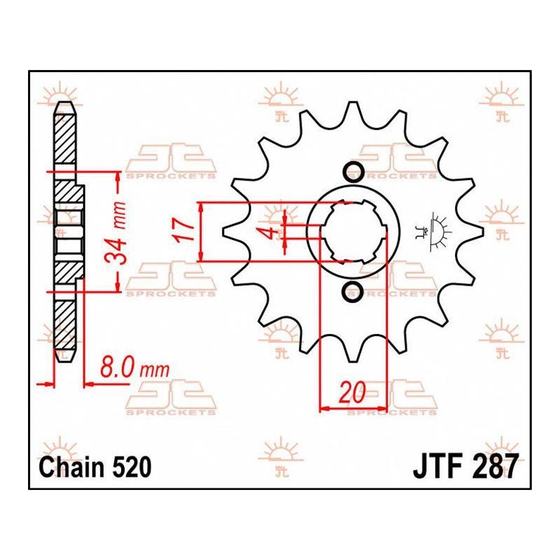 JT Ritzel 14T 520 JTF287.14 von JT Sprockets