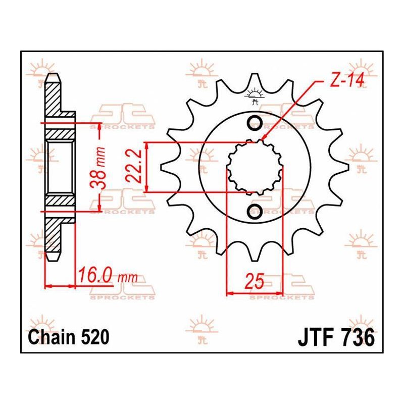 JT Ritzel 14T 520 JTF736.14 von JT Sprockets