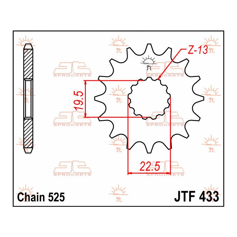 JT Ritzel 14T 525 JTF433.14 von JT Sprockets