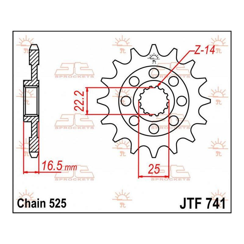 JT Ritzel 15T 525 JTF741.15 von JT Sprockets
